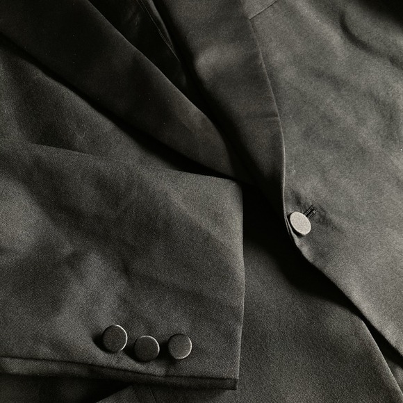 Vtg USA Brooks Brothers Wool Tuxedo Dinner Jacket Men's 44R Black Satin Lapel - Picture 4 of 16